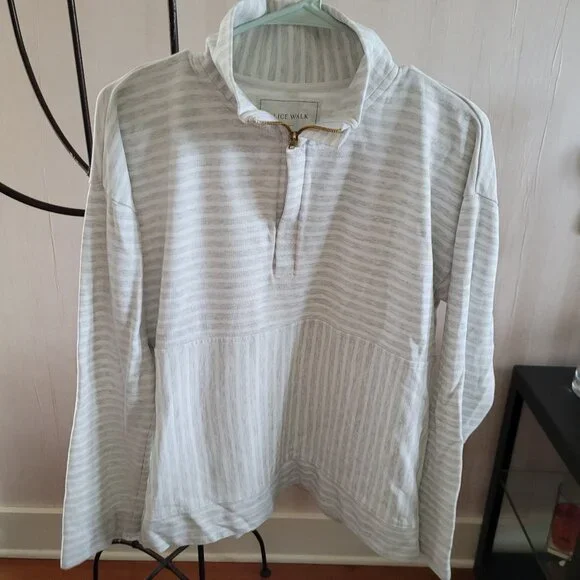 Alice Walk The Zip-Up Sweatshirt - Striped - Picture 3 of 13